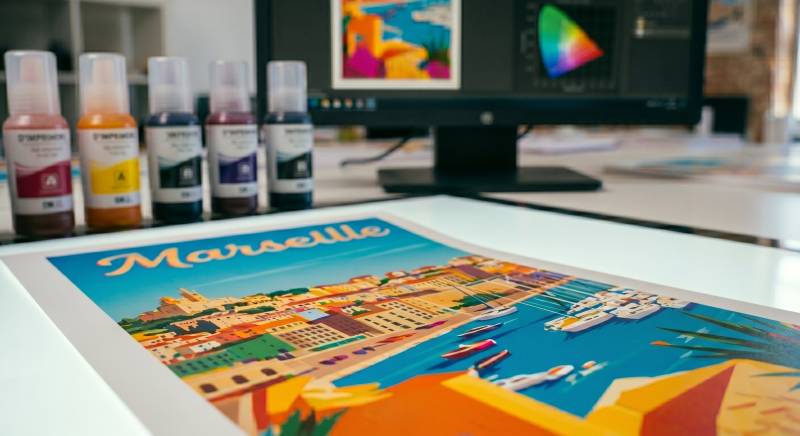 Démonstration de la précision colorimétrique d'une impression à l'unité réalisée dans nos ateliers à Marseille.